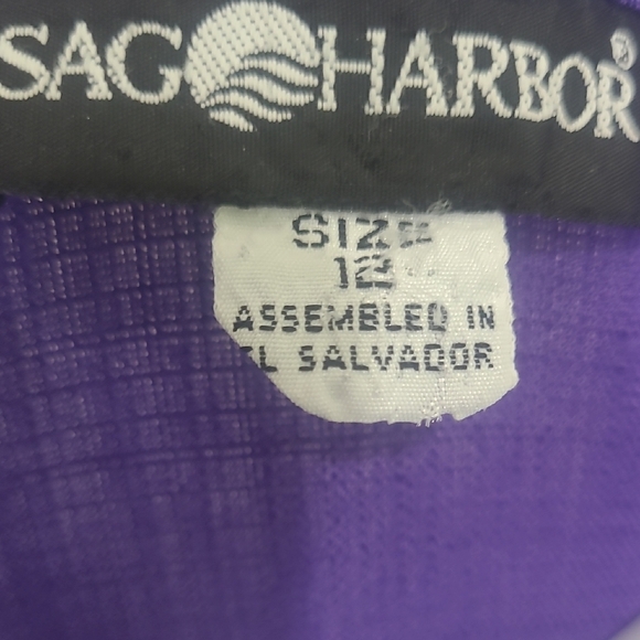 Sag Harbor Purple Blazer Relaxed Fit Oversized Hip Length Button Career Classic - Picture 2 of 4